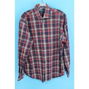 POLO RALPH LAUREN REGENT CLASSIC FIT LONG SLEEVE L PLAID BUTTON FRONT MENS SHIRT
